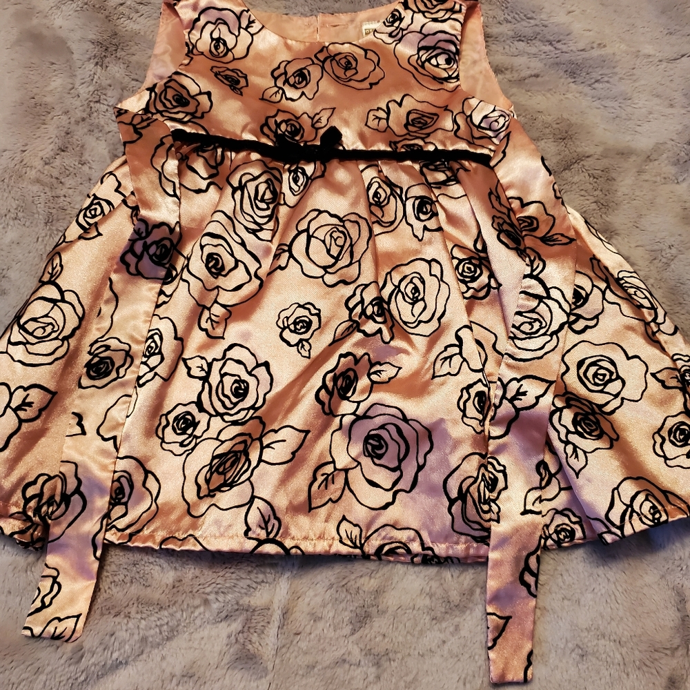 Silk and velvet baby girl dress